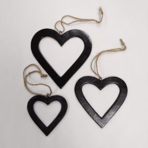 Cast Heart Black Nickel - Set/3