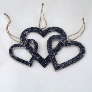 Cast Heart Black/Silver Foil - Set/3