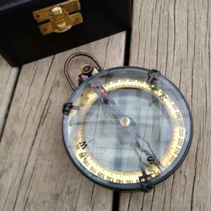 Brass Map Reader Compass/Timber Box
