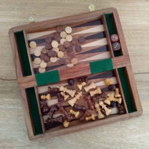 Timber Games Set - Chess, Checkers & B/Gammon