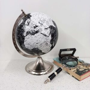 Large Globe - Black/White Map