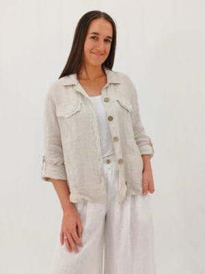 Roma Linen Shirt Jacket