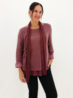 Rosana Floral Mohair Knit w Scarf