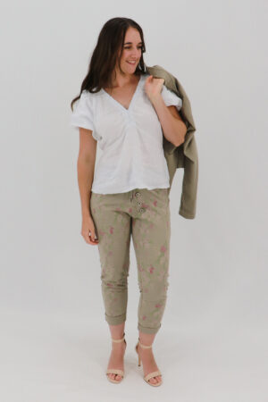 Cora Skinny Fit Pant - Botanic