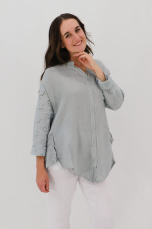Roberta Eyelet A-line Shirt