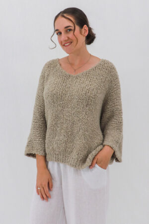 Caro V-Neck Bouclé Sweater