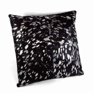 Hide Cushion Sq Black/Silver