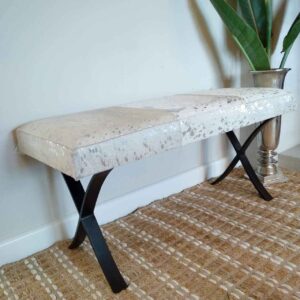 Chicago Stool Hide White/Silver