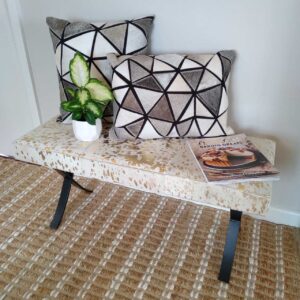Chicago Stool Hide White/Gold