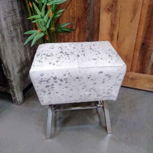Reno Stool Hide  White/Silver