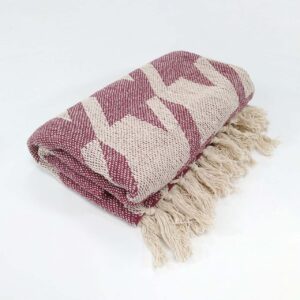 Houndstooth Cotton Throw - Red
