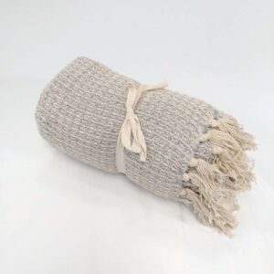 Waffle Weave Cotton Throw - Grey