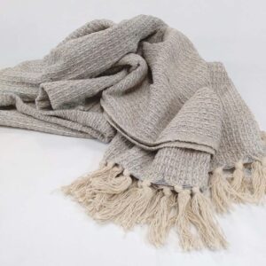 Waffle Weave Cotton Throw - Grey