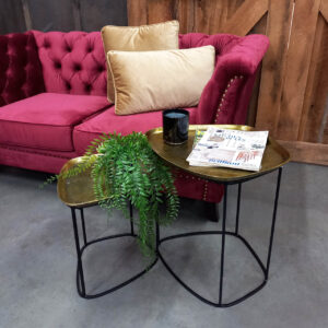 Asymmetrical Coffee Table - Antique Gold Set/2