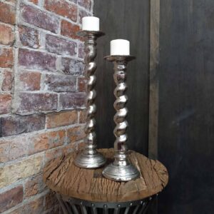 Twisted Candle Holder Nickel Sm