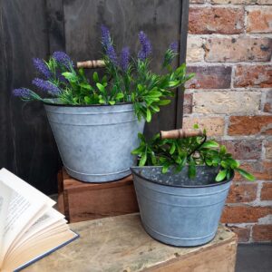 Bucket Wall Planter Galv. - Set/2