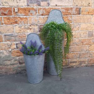 Deep Wall Planter Galv. - Set/2