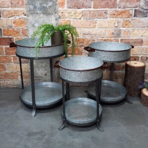 Planter Stand w/Tray Med