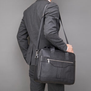 Larch - Leather Briefcase - Black