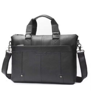 Walnut - Leather Briefcase - Black