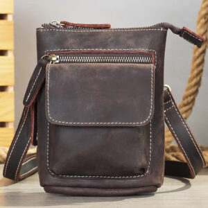 Poplar - Crazyhorse Leather Pouch - Dark Coffee