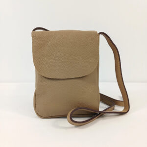 Hibiscus - Leather Crossbody - Taupe