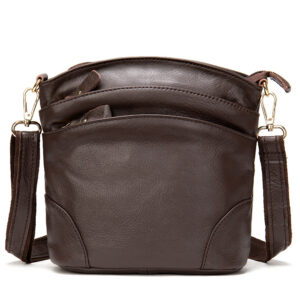 Lily - Leather Handbag - Coffee