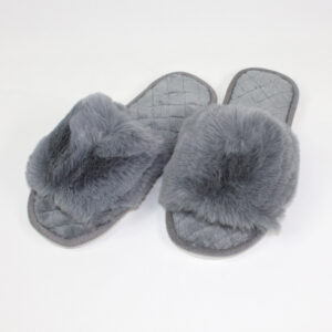 Classic Slide Plush Slippers - Grey