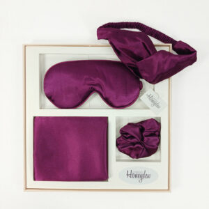 Honeydew Satin Boxed Sleep Set - Deep Purple