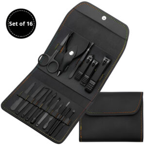 16pc Sleek Manicure Set - Black