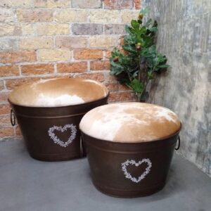 Detroit Stool Tan Hide - Set/2