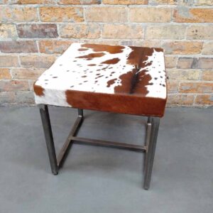 Nate Hide Stool - Caramel