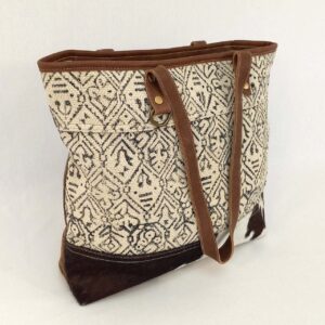 Adeline - Hide/Canvas Tote