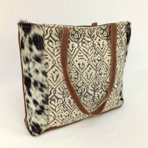 Lydia - Hide/Canvas Tote