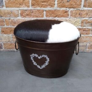 Detroit Stool Black Hide - Small