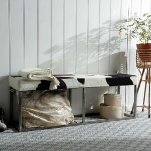 James Hide Stool - Black