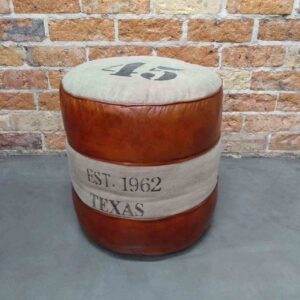 Pouff Canvas Leather Texas