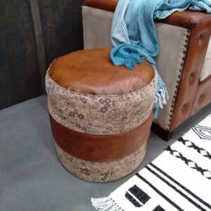 Pouff Canvas/Leather