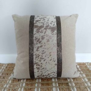 Cushion - Hide/Wheat/Silver Sq