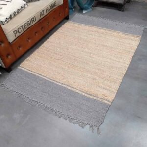 Jute Floor Rug - Grey