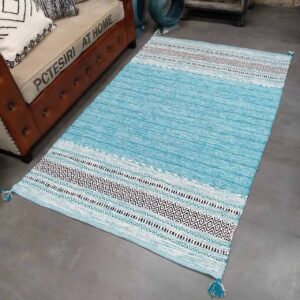 Aztec Floor Rug - Aqua