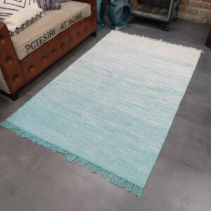 Cotton Floor Rug - Aqua