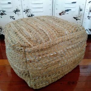 Natural Textile Pouff - Square