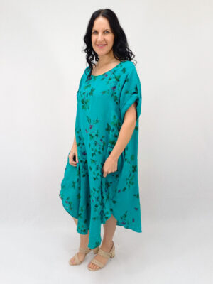 Zoe Curved Hem Dress - Wild Rose