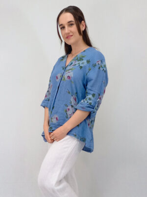 Nora V-Neck Blouse - Wild Rose