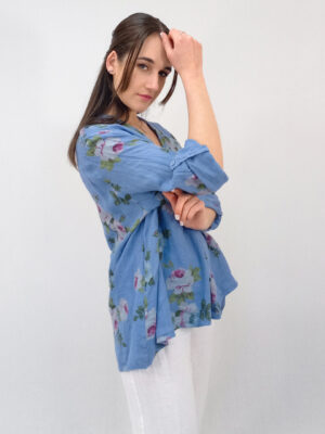 Nora V-Neck Blouse - Wild Rose