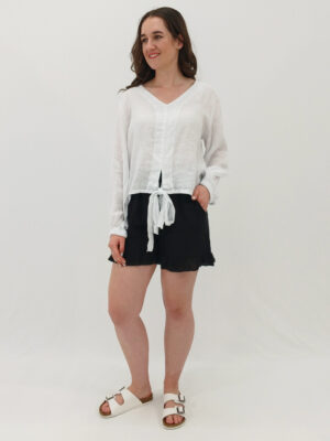 Alina Tie-front Blouse LS