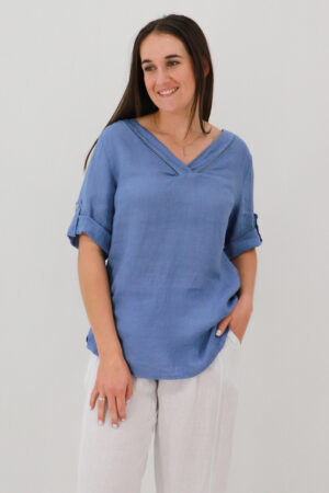 Nina Rolled Sleeve Top