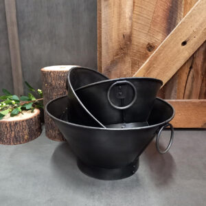 Tub W/Handles Gunmetal - Set of 3