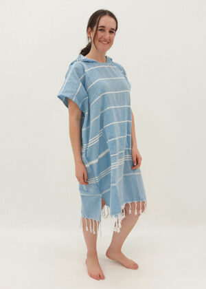 Hooded Cotton Towel - Adult - Blue
